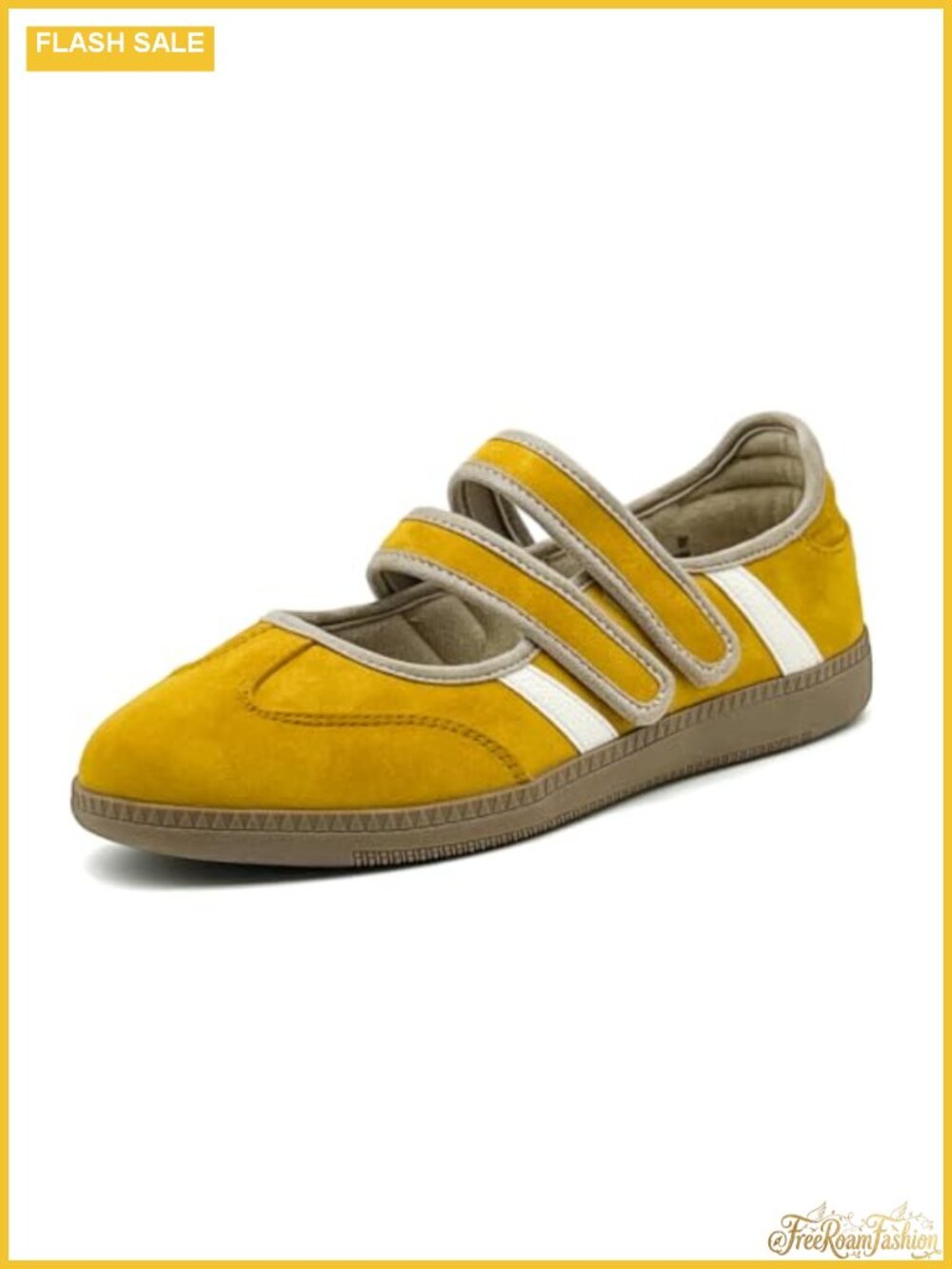 Mary Jane Sneakers Ballet Flats Slip On Walking Shoes Hook and Loop